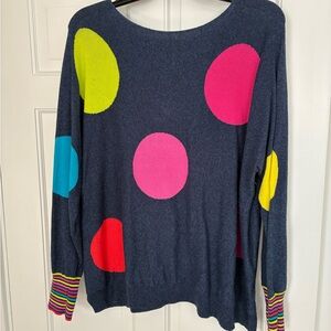 Vibrant Polka Dot Crew Neck Sweater